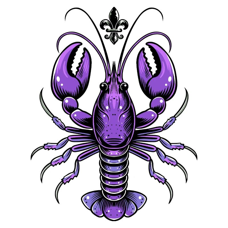 Mardi Gras Languste mit Fleur-de-Lis Design