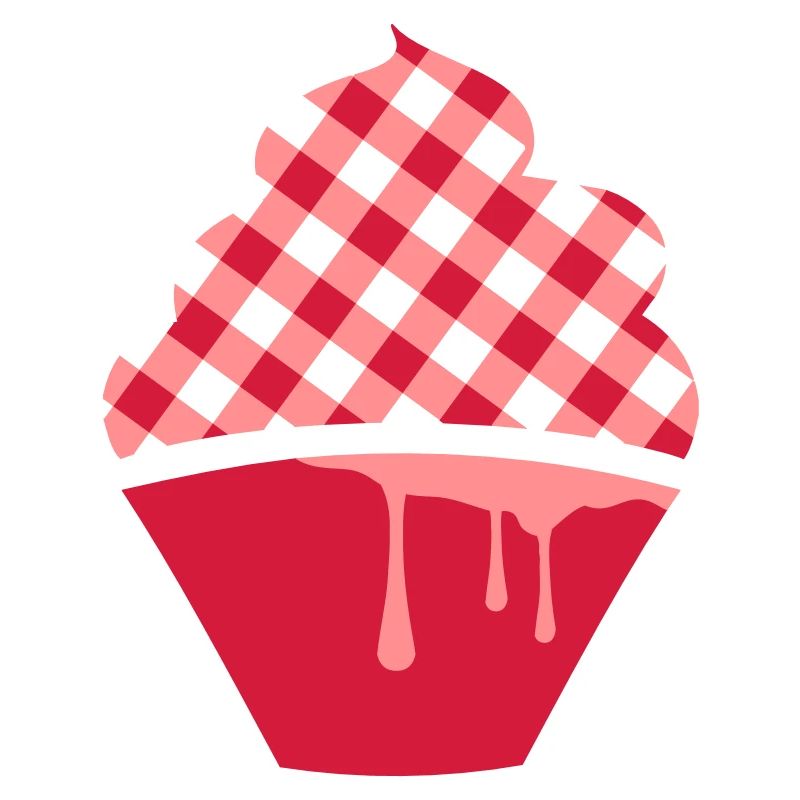 Stylized cupcake with check topping