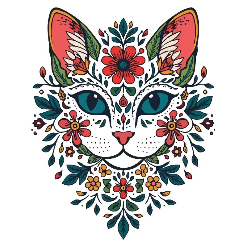 Portrait du chat fleur