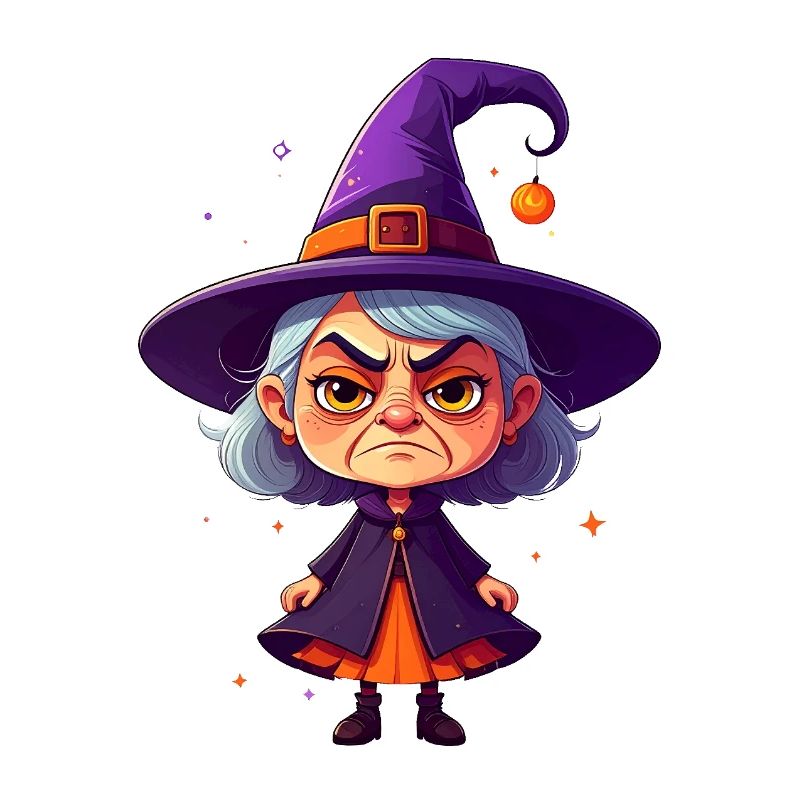cute, grumpy witch