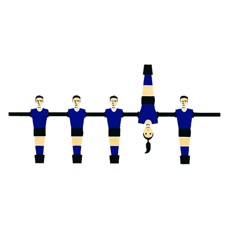 Stilisierte blaue Figuren