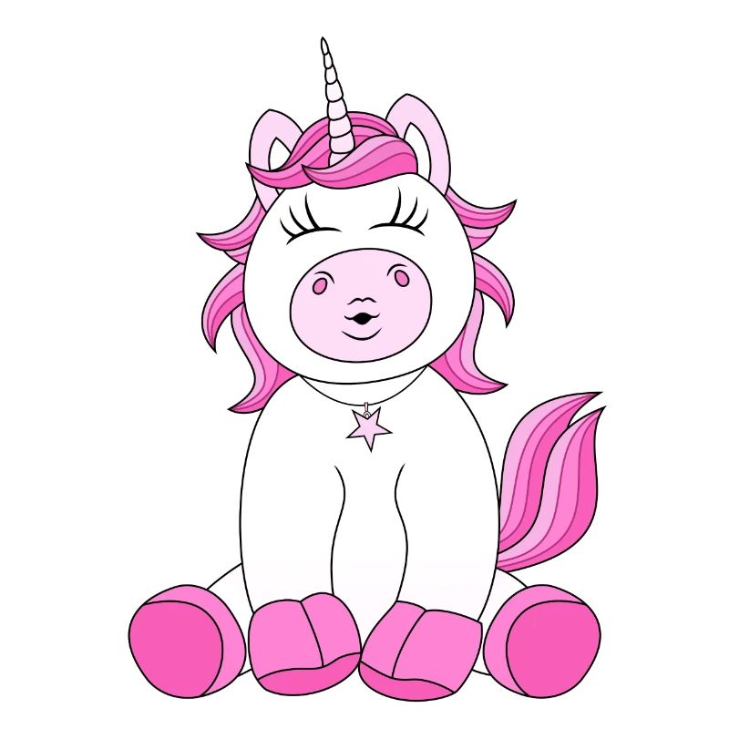 Douce Licorne avec un baiser rose