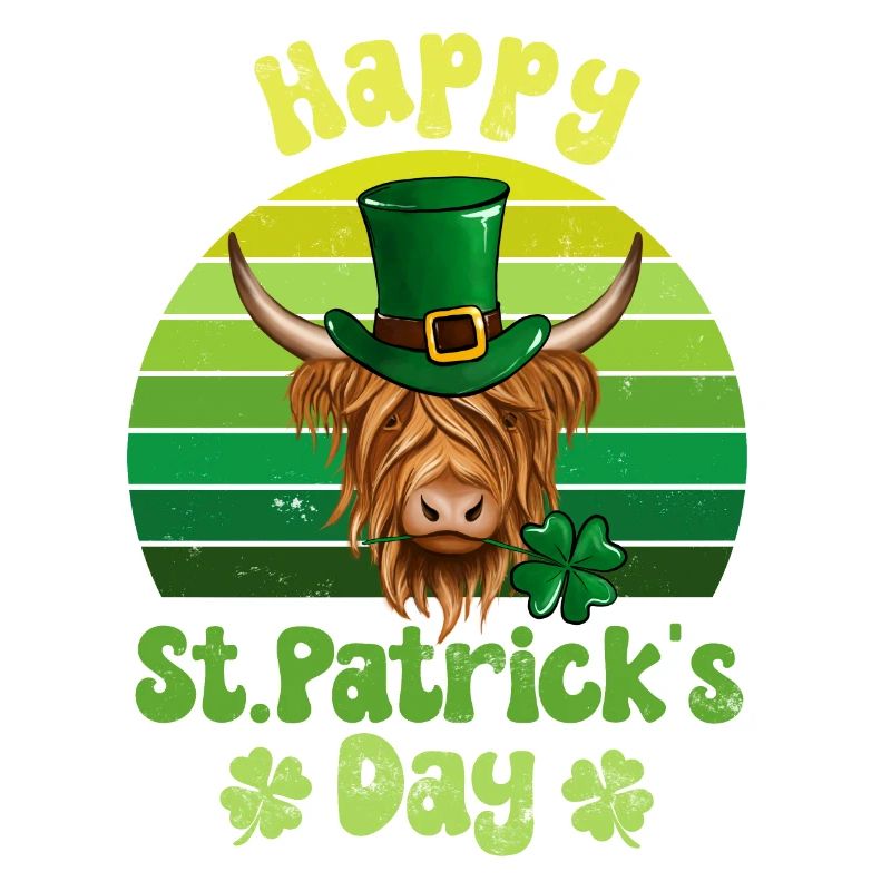 St. Patrick's Day Scottish Highland Cattle