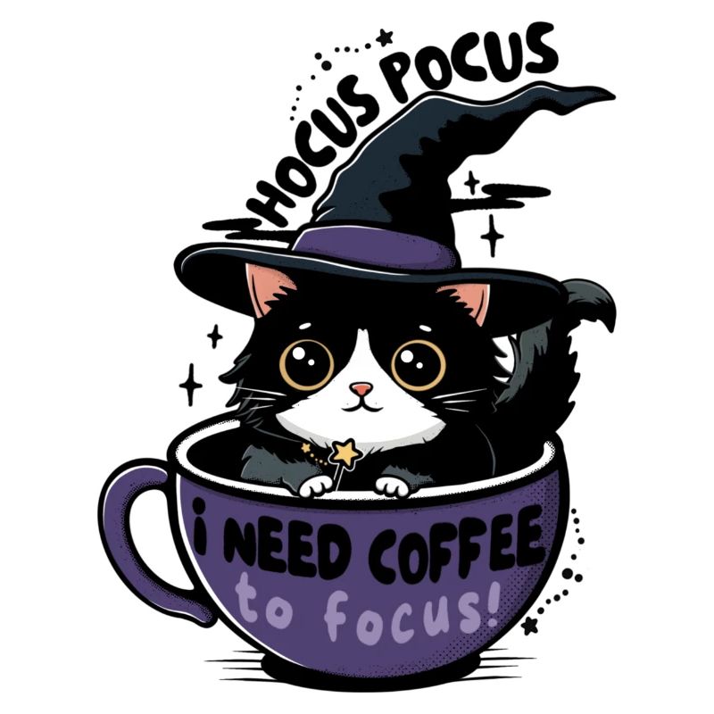 Coffee Witch Cat 
