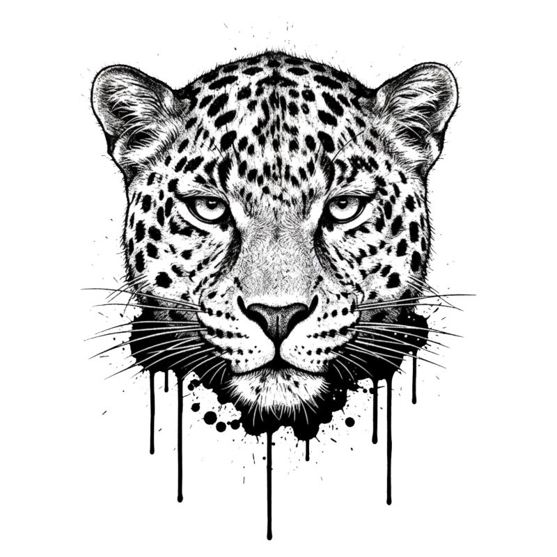 Illustration de tête de léopard