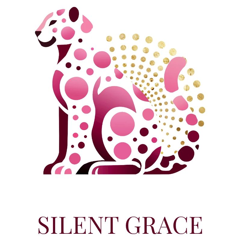 Silent Grace - Élégant design de chat rose avec
