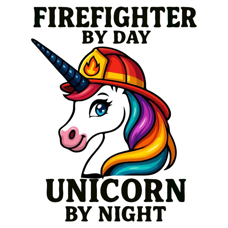 Firefighter Unicorn by Night