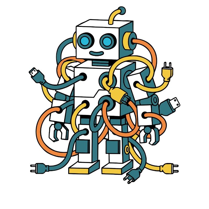 Restez à jour robot câble art