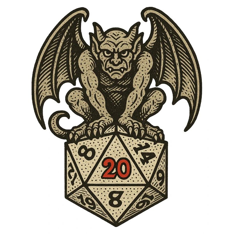 Gargoyle on a D20 Dice Arc