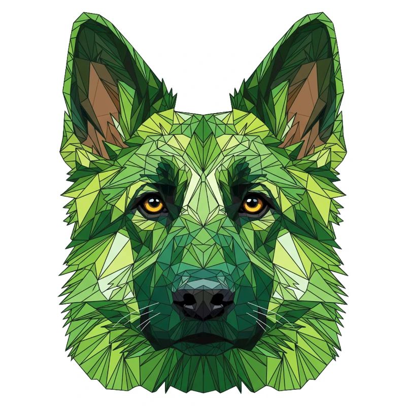 Loup polygonal vert