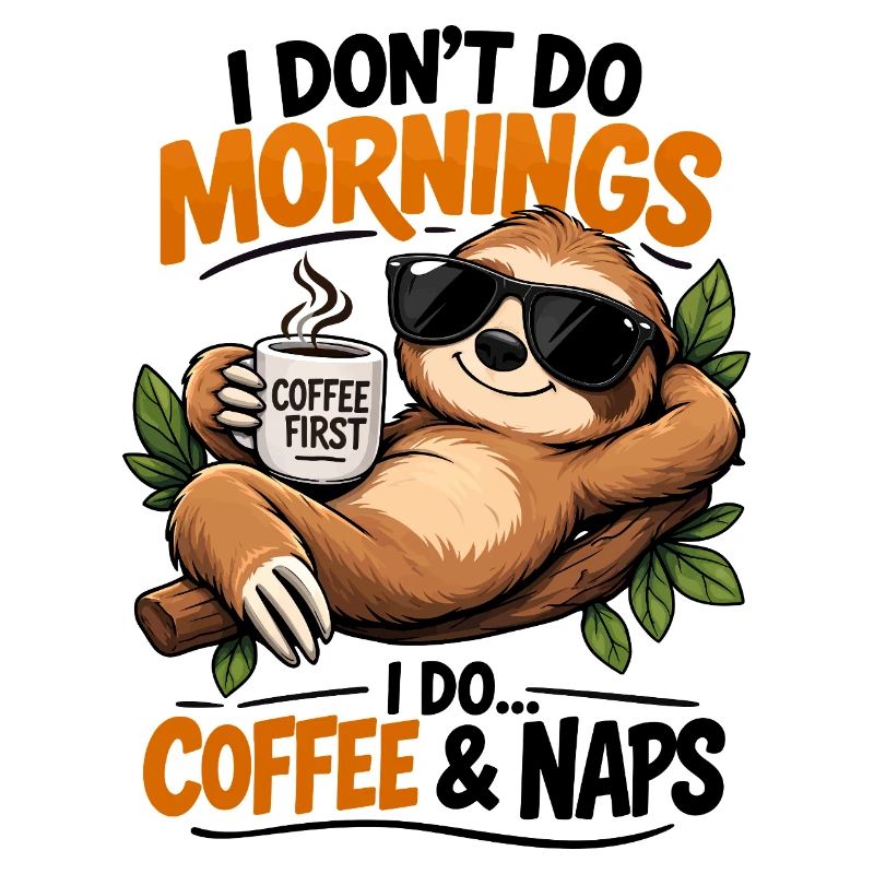 Sloth Coffee First Morning Vibes