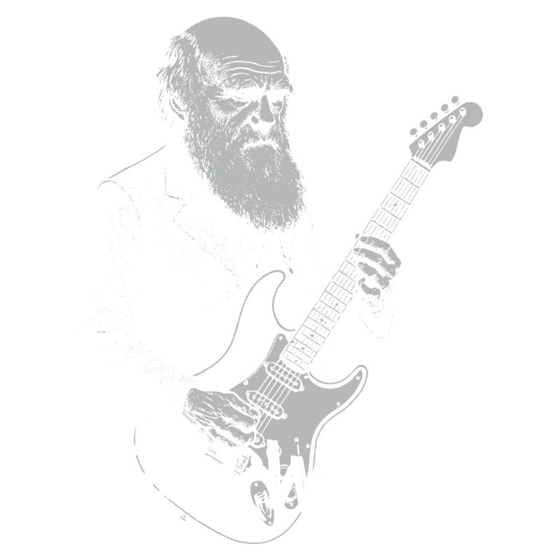 Darwin jouant de la guitare Evolution