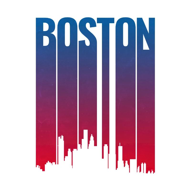 Boston Skyline Gradient Night
