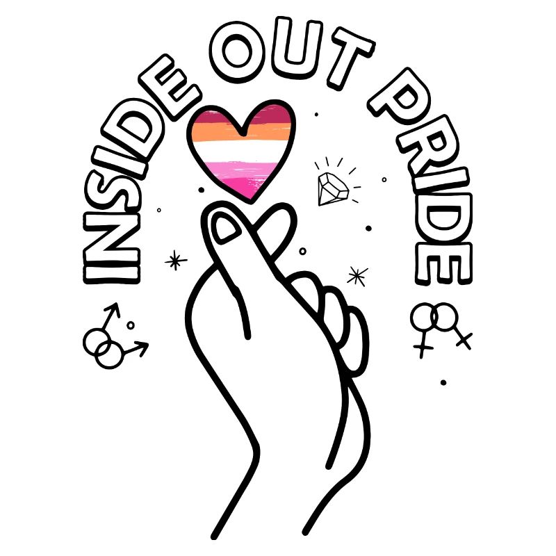Stripped Pride Heart on Black