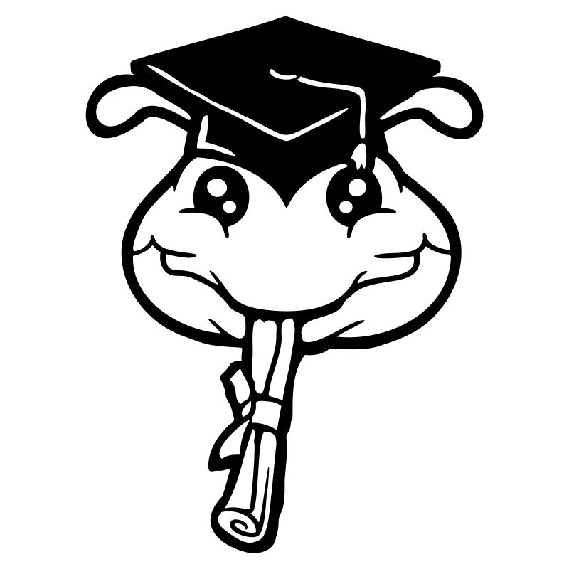 Caterpillar High School Graduation Passed College Worm