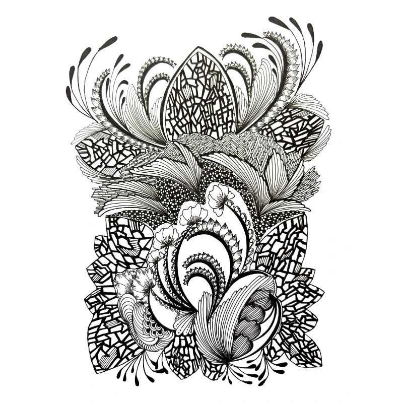 Motif des branches de fleurs noires et blanches