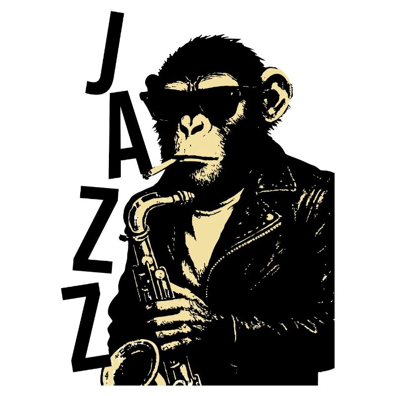 Saxophone monkey plays saxophone