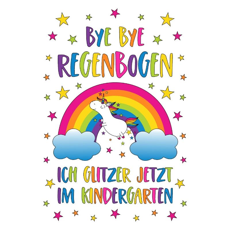 Bye Bye Regenbogen Kindergarten Einhorn Glitzer