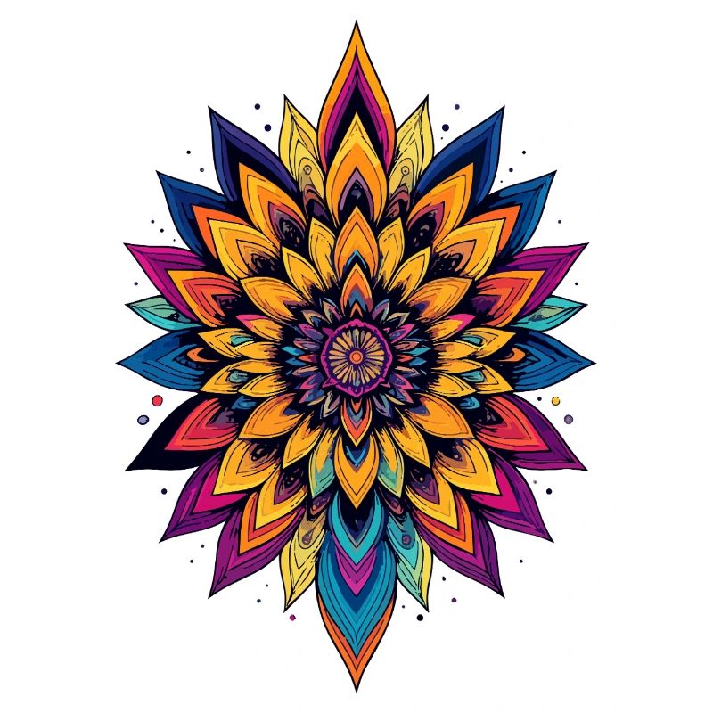 Étoile fleur colorée de mandala de fleurs LSD