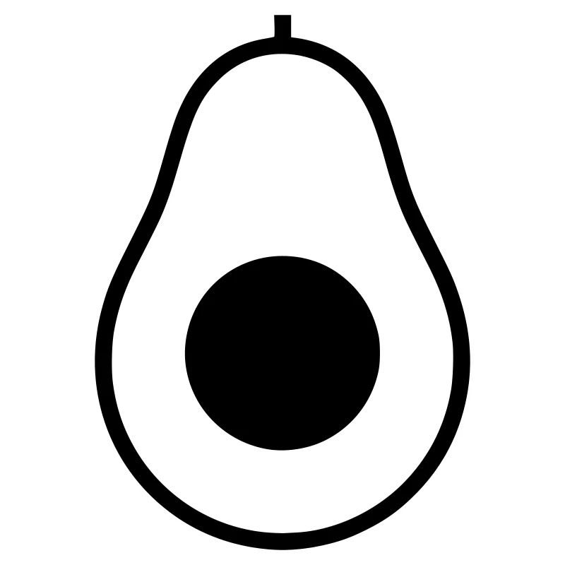 Avocado Half Pit, Icon