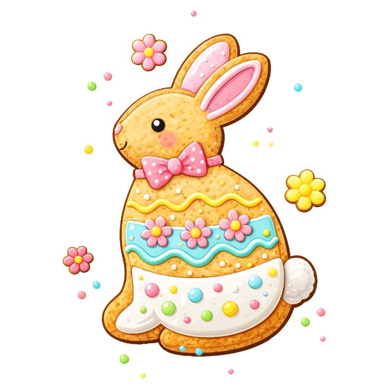 Un lapin mignon comme un biscuit décoré