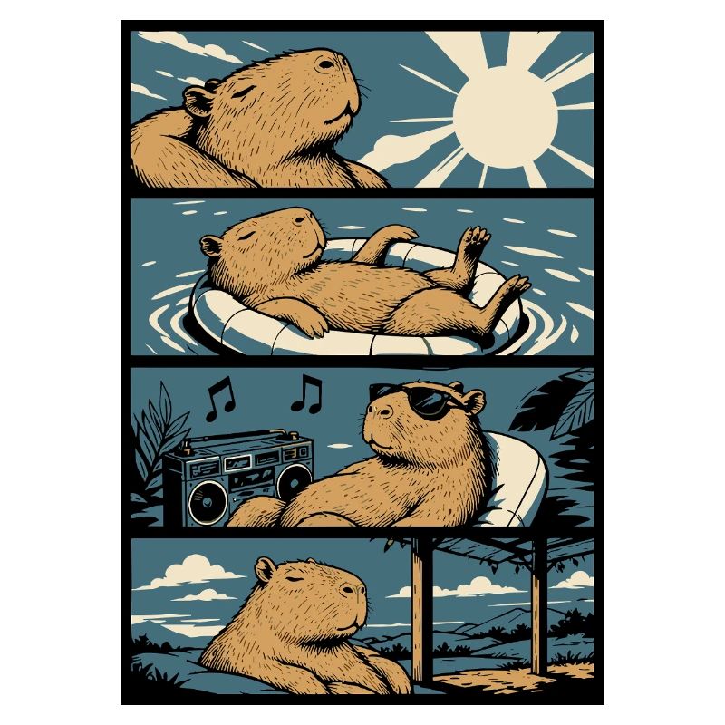 Chill Capybara Pool Vibes