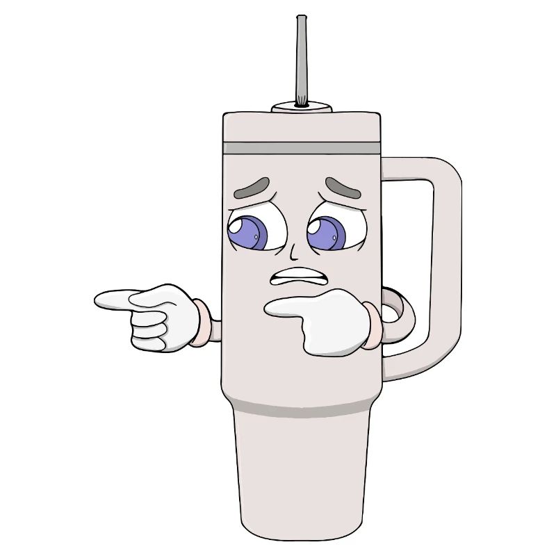 Besorgtes Shaker-Cup-Maskottchen