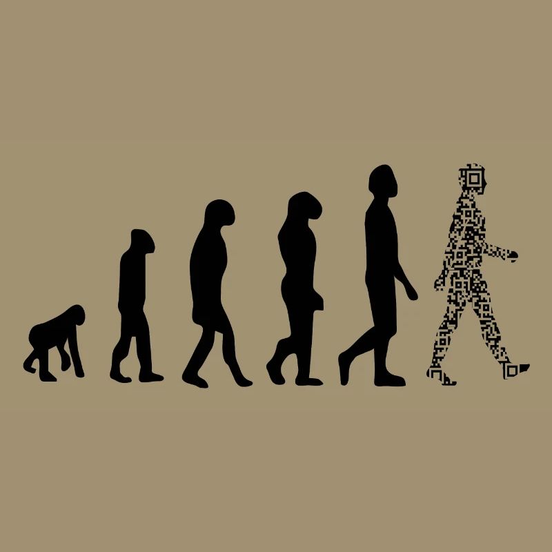 Evolution QR Code - Humor Gesundheits-Pass