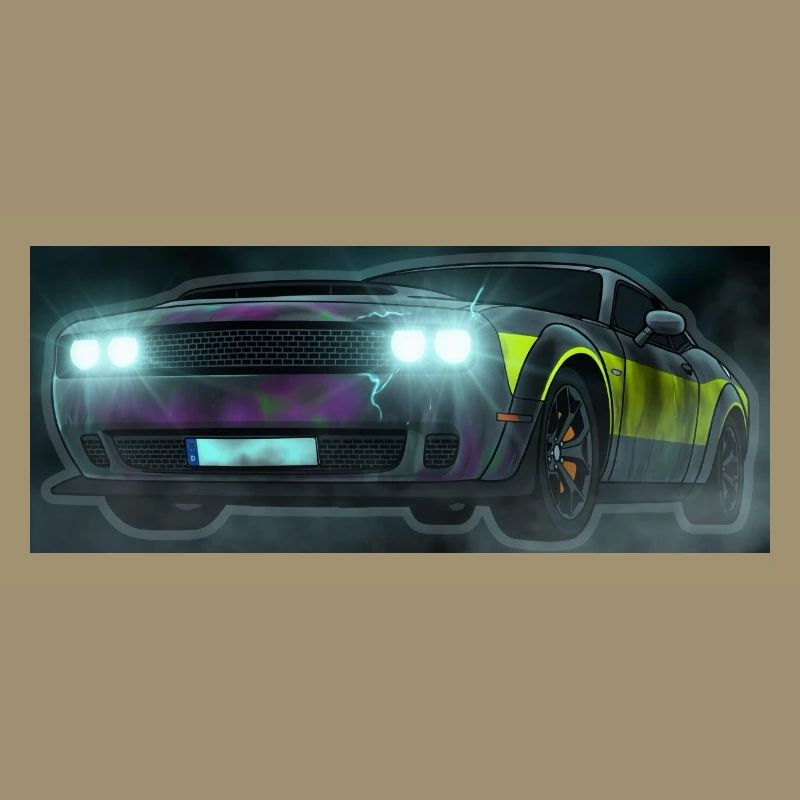 Flash Check Neon Stripe Car