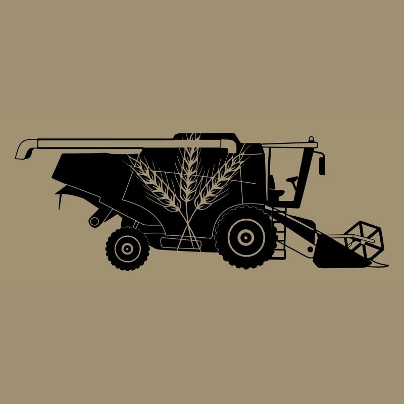 Moissonneuse-batteuse avec logo à trois tiges de grain