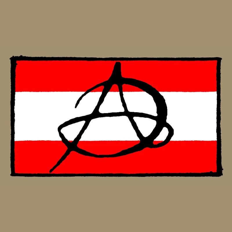 Anarchy icon on red background