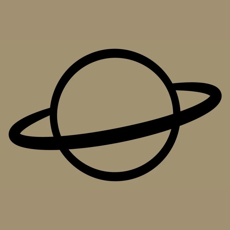 Planet with Ring Icon Outline