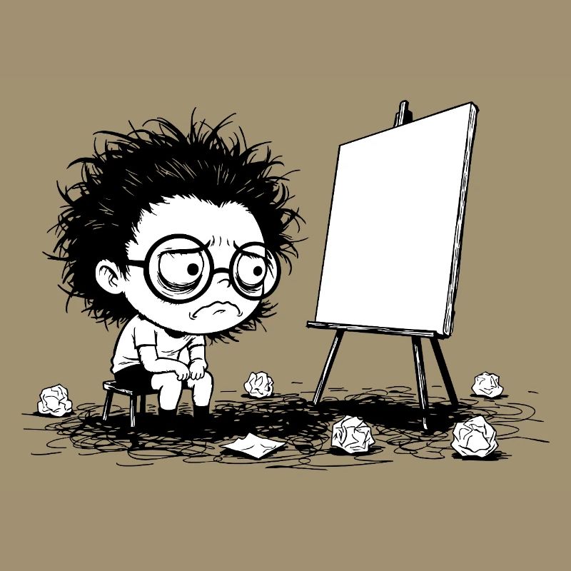 Künstler Creative Blocking Empty Canvas Manga