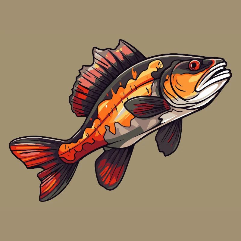 Poisson de dessins animés perches