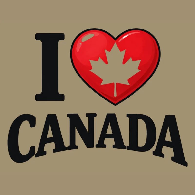 I Love Canada – Message avec feuille d'érable