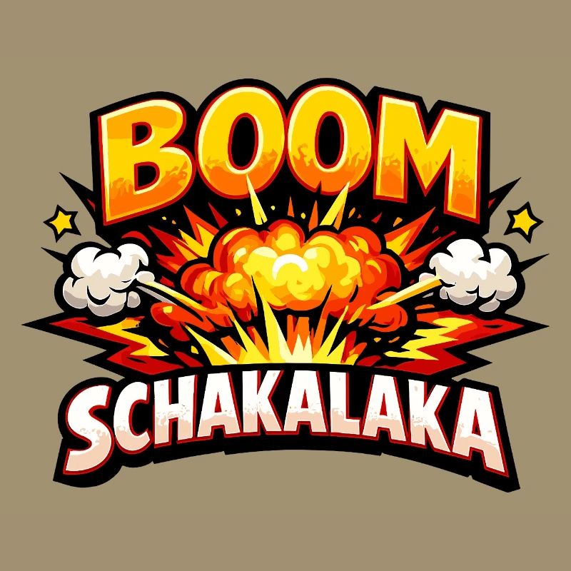 Boom Schakalaka Comic Spruch mit Explosion