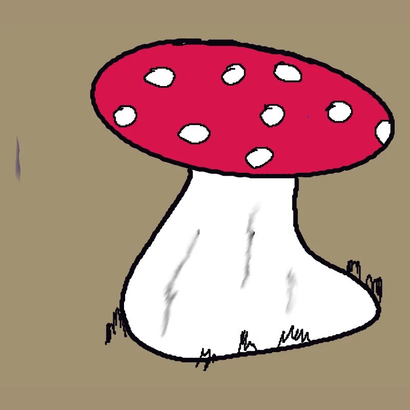 Red Toadstool Cartoon Pattern