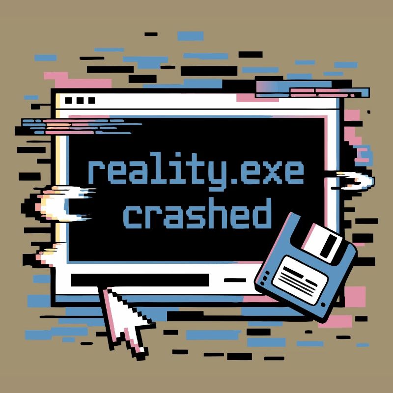 Reality.exe Crashed Retro Pixel Design