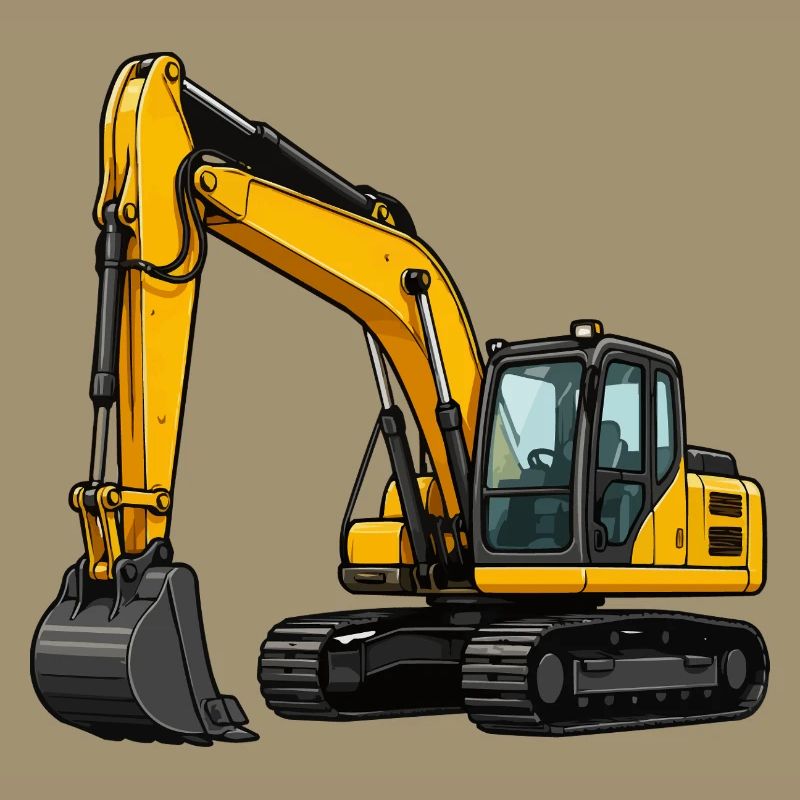 Gelber Bagger auf Baustelle