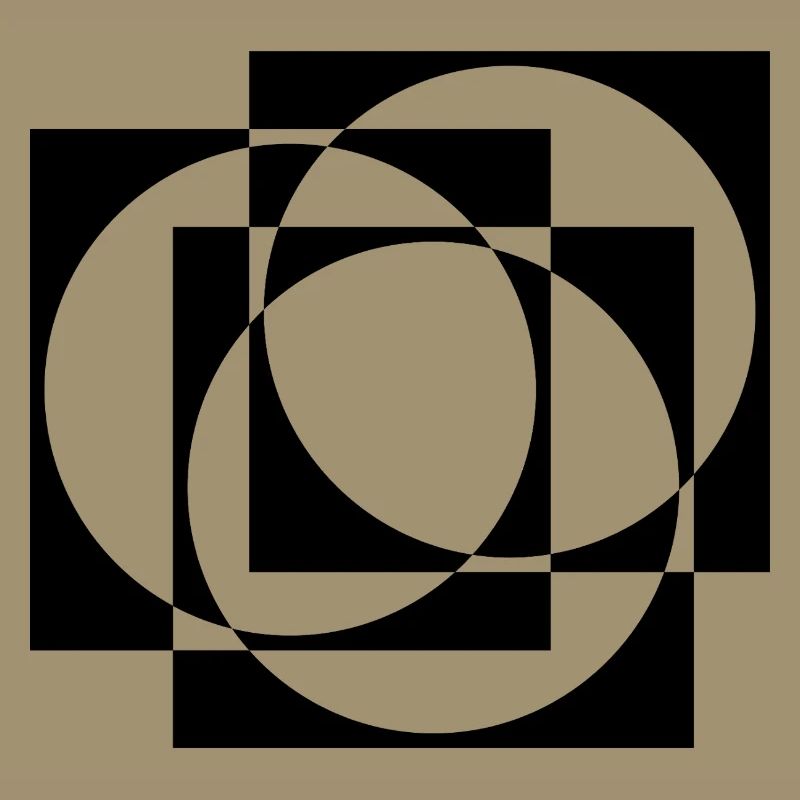geometric circles and squares pattern