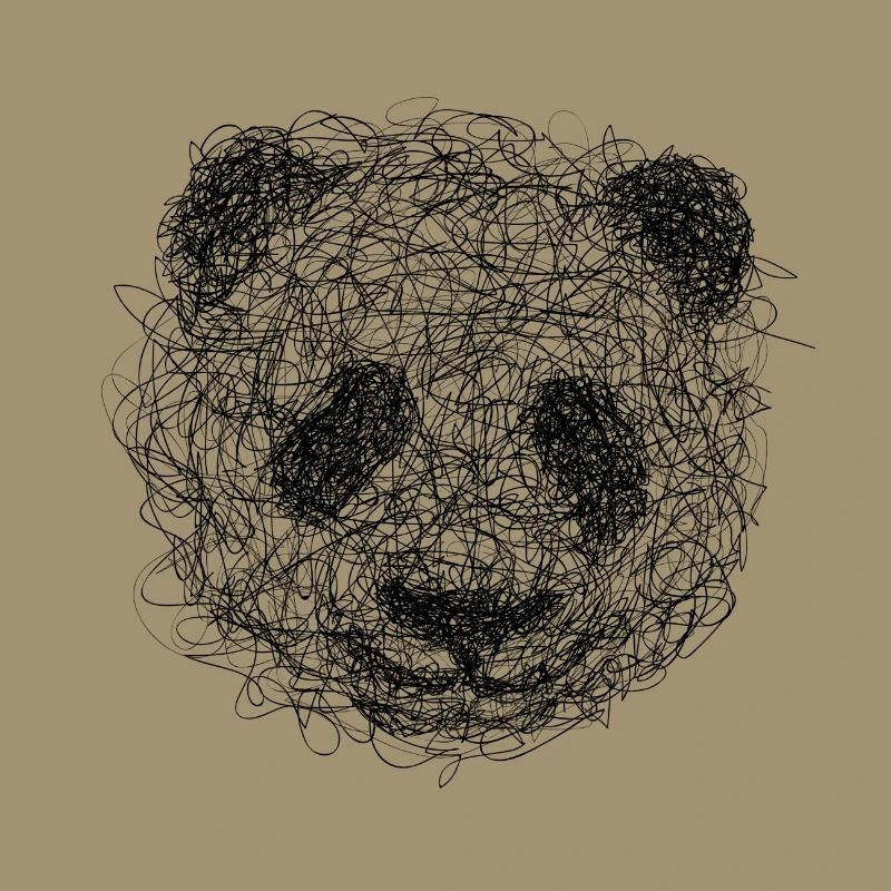 Panda Drawing Scribble - Panda scribble art