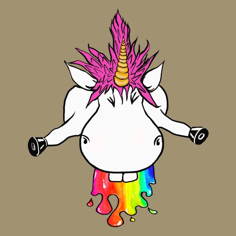 Regenbogen Einhorn Farbklecks Regenbogenkotze