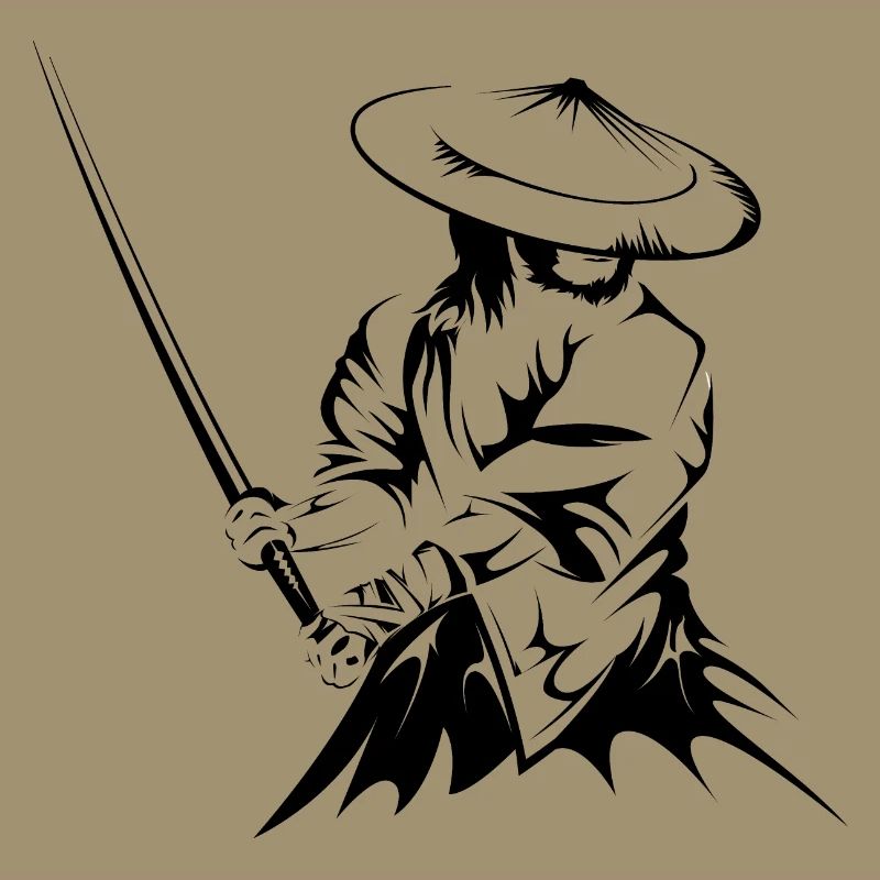 samurai sword fighter present gift art work