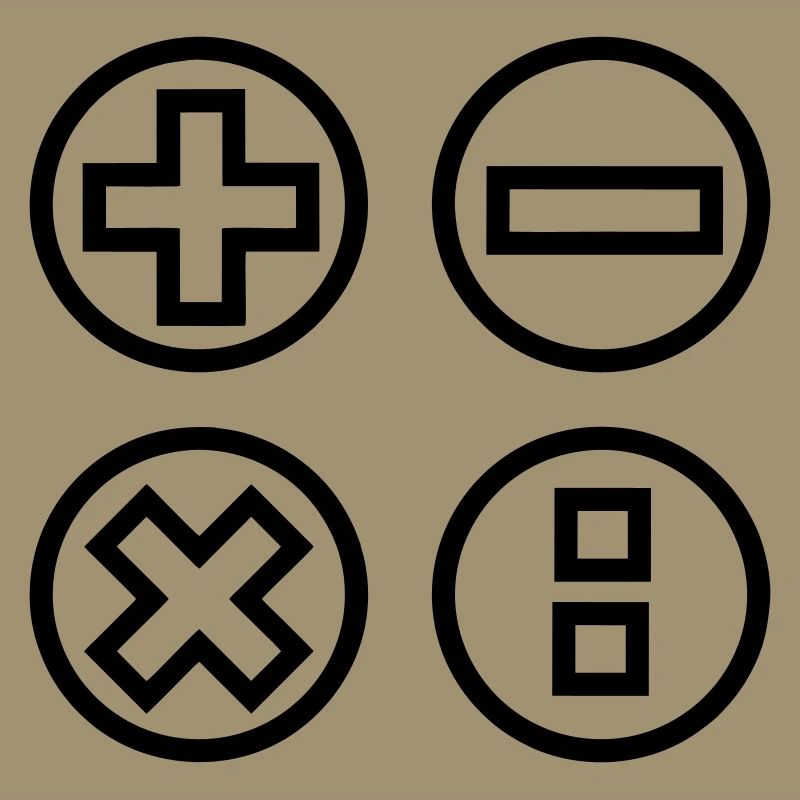 Calculate logo with four emblems shadow image