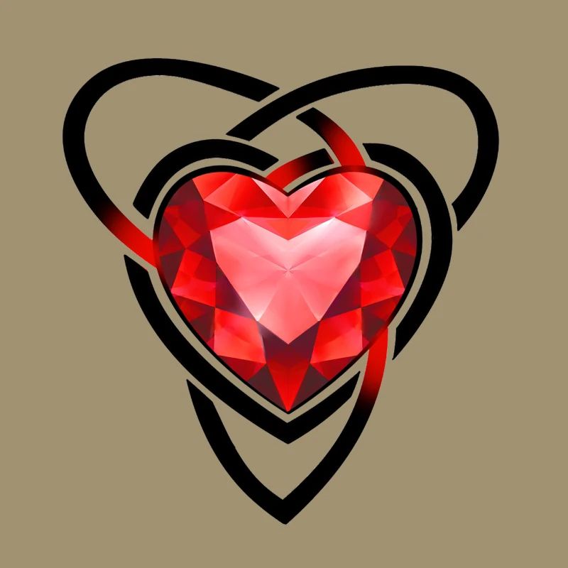 Facettiertes rotes Edelsteinherz