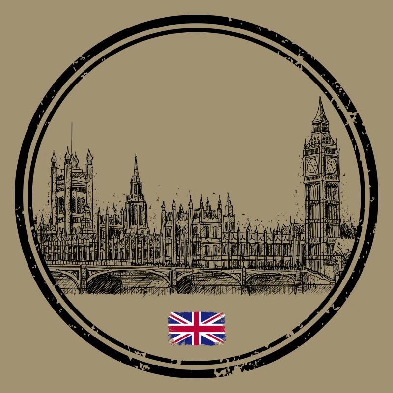 Tiny Union Jack Accent on Black