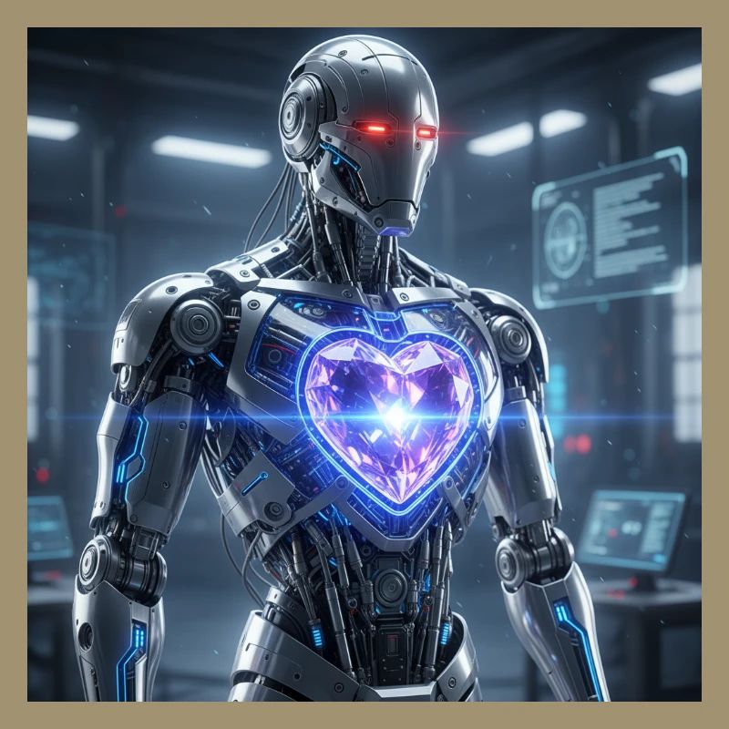 Futuristic robot with light effect