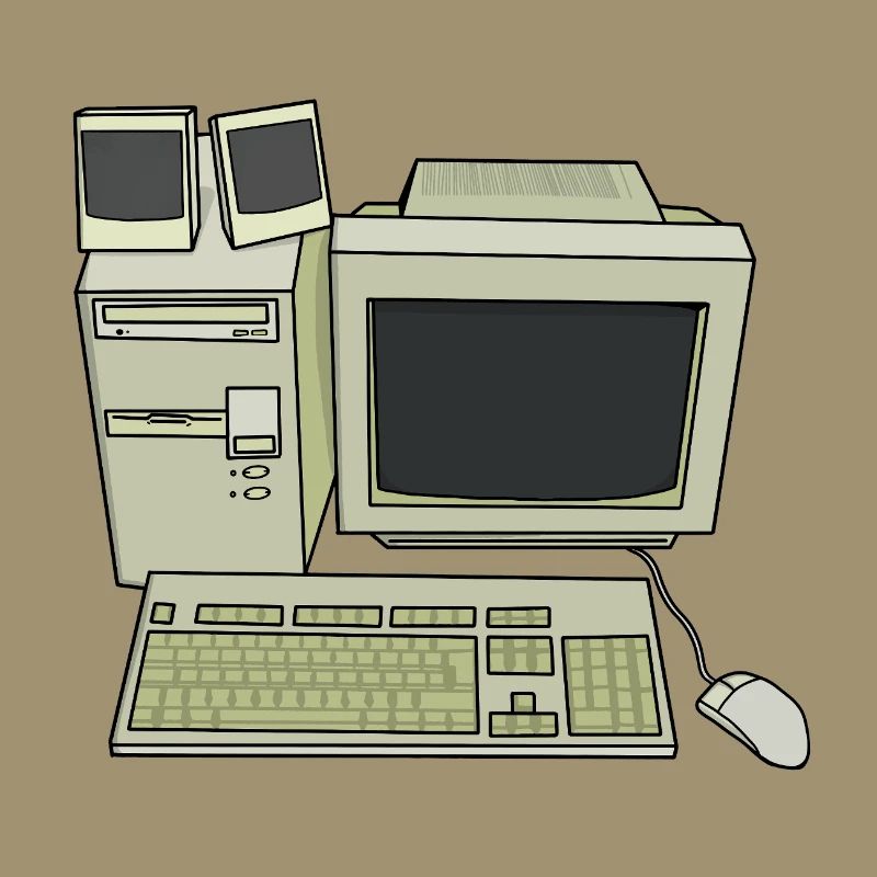 Retro Computer Desk Einrichtung