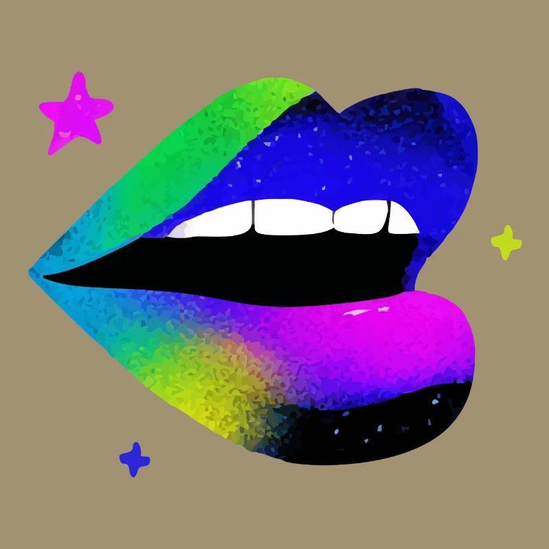 Regenbogen Lippe Graffiti Pop Art