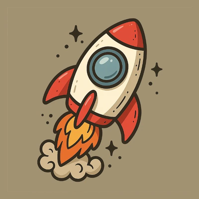 Fusée cartoon spatiale